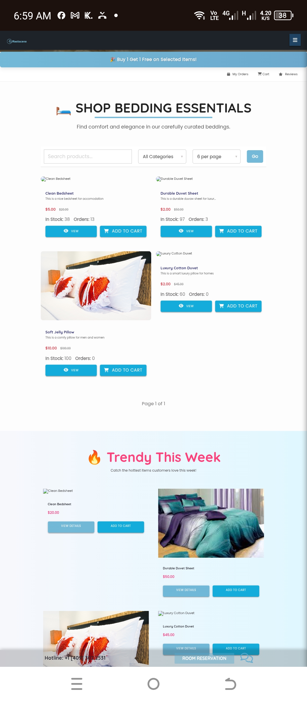 E-commerce shopping site